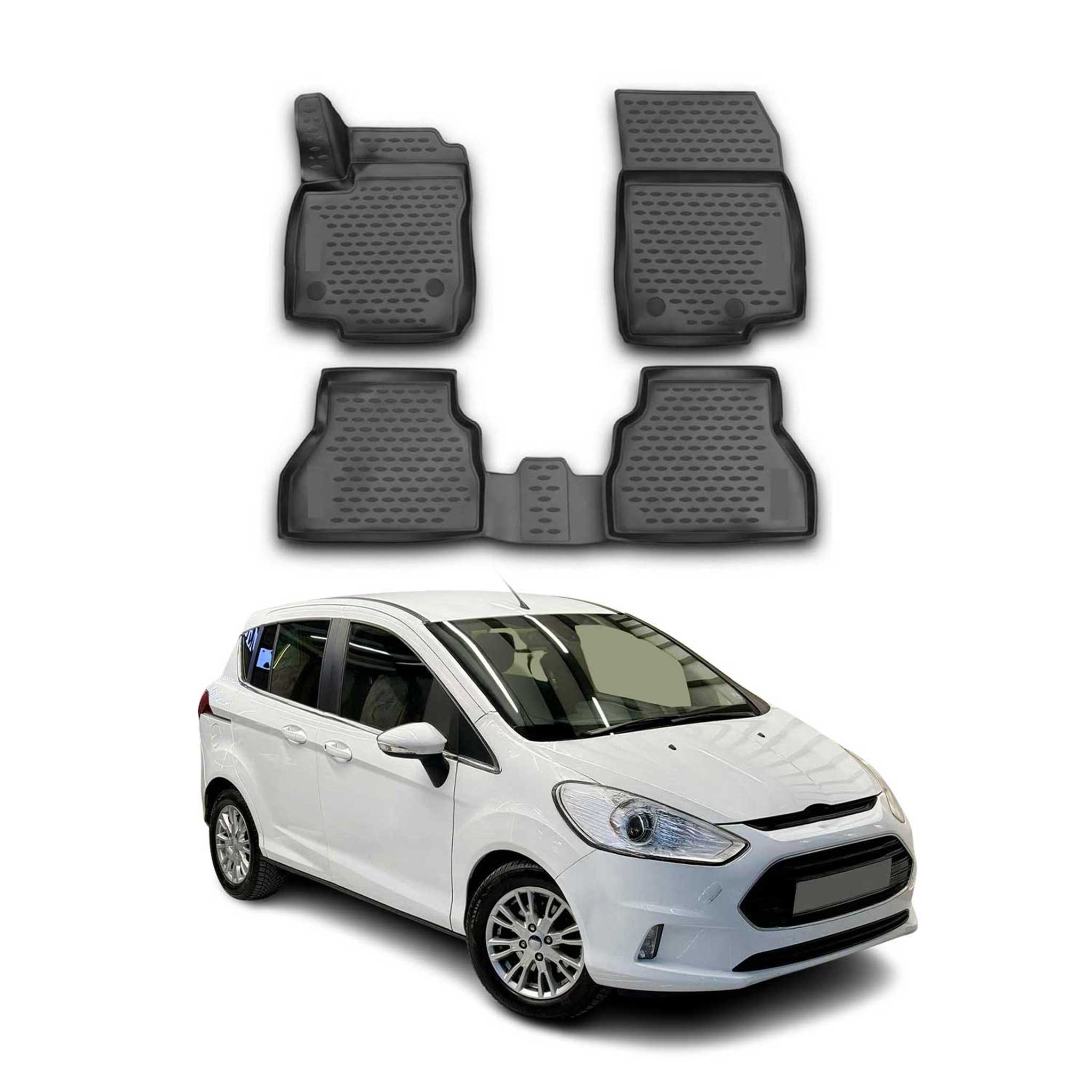 OMAC Alfombrillas De Coche para Ford B-Max 2012-2021 Negro Goma TPE 4Pza