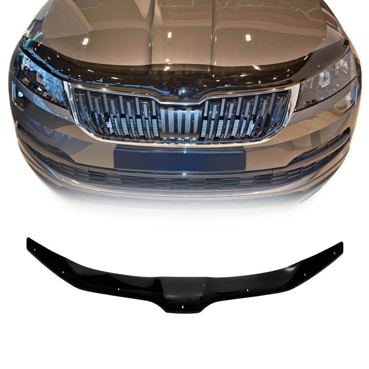 Deflector de Capó para Skoda Karoq 2017-2019 Oscuro Brillante Acrílico
