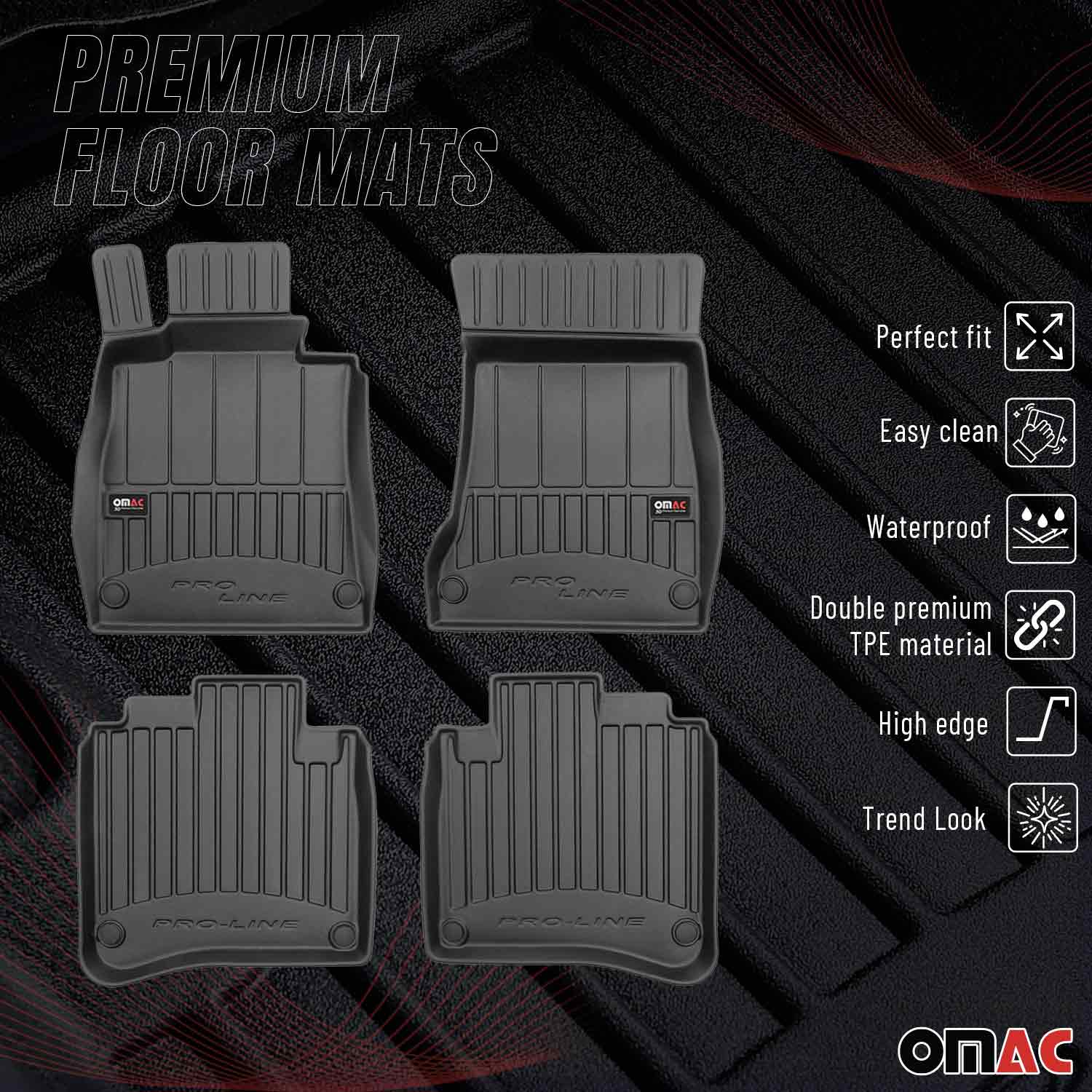 OMAC Premium Alfombrillas Coche para Mercedes S Class Largo V222 X222 2014-2020