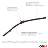 16" Limpiaparabrisas delantero Universal Negro Goma