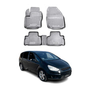 OMAC Alfombrillas De Coche para Ford S-Max 2006-2014 Gris Goma TPE 4Pza