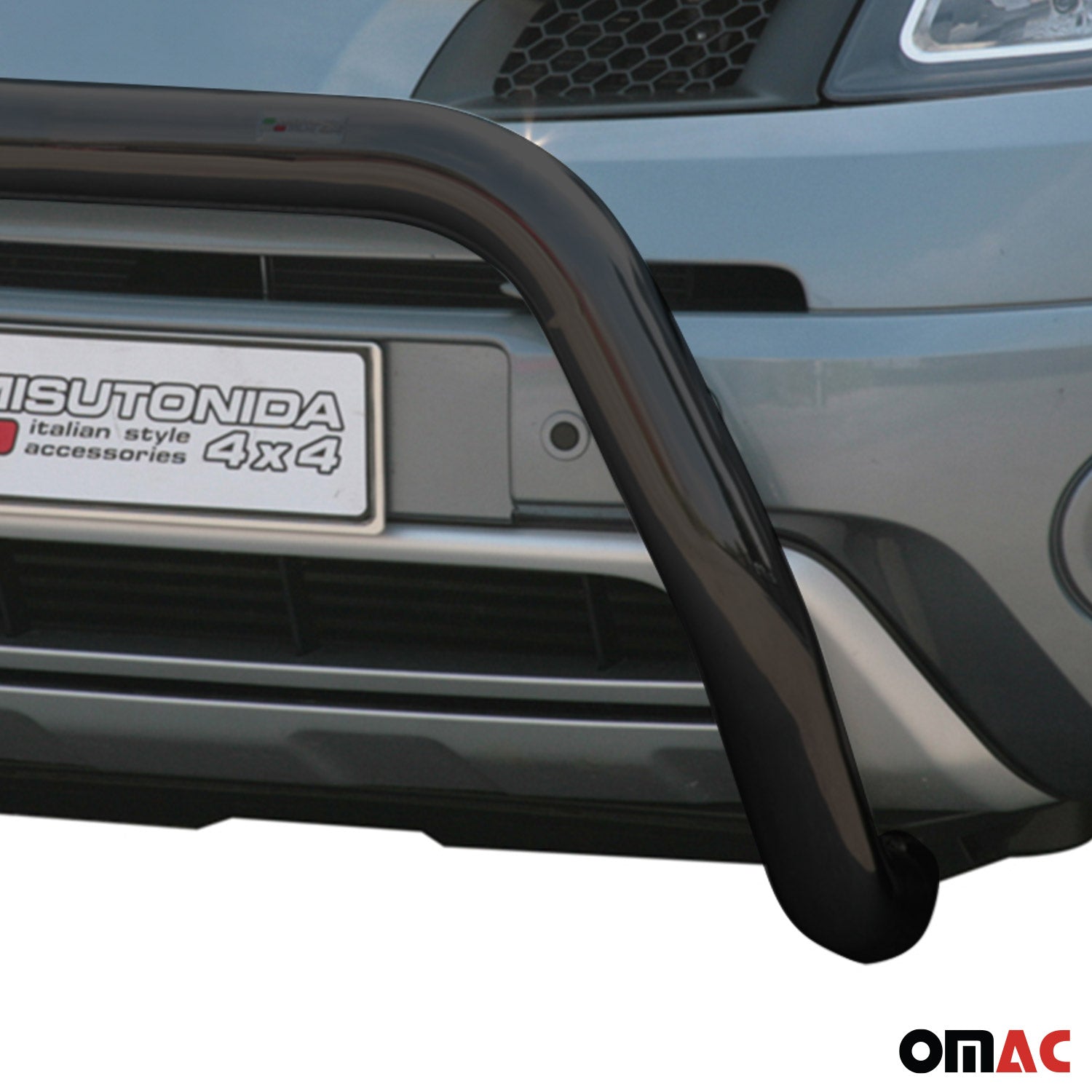 Bull Barra Frontal para Renault Koleos 2008-2011 Negro Brillante Acero 1Pza