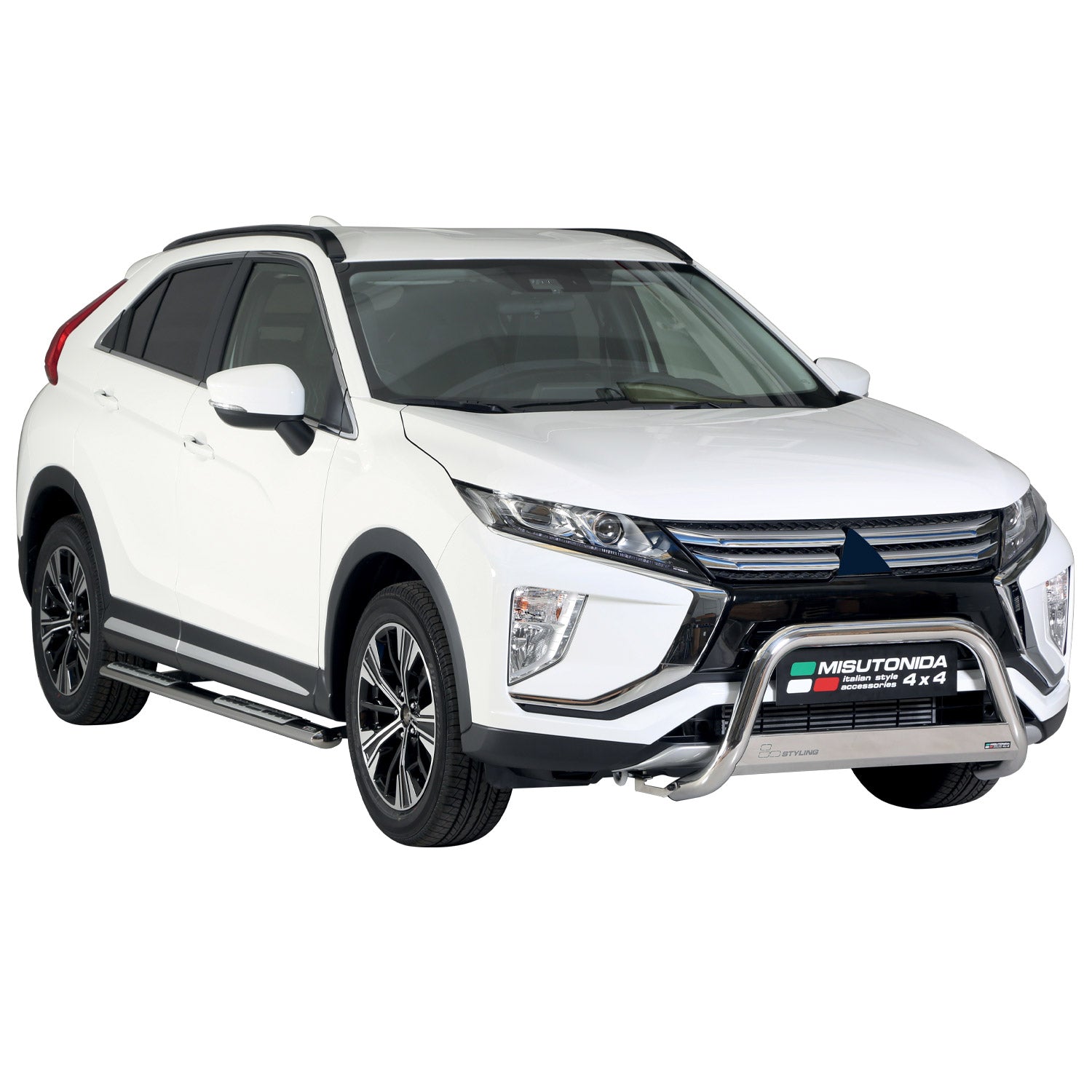 Estribos Barras Laterales para Mitsubishi Eclipse Cross 2018-2020 Plata Acero