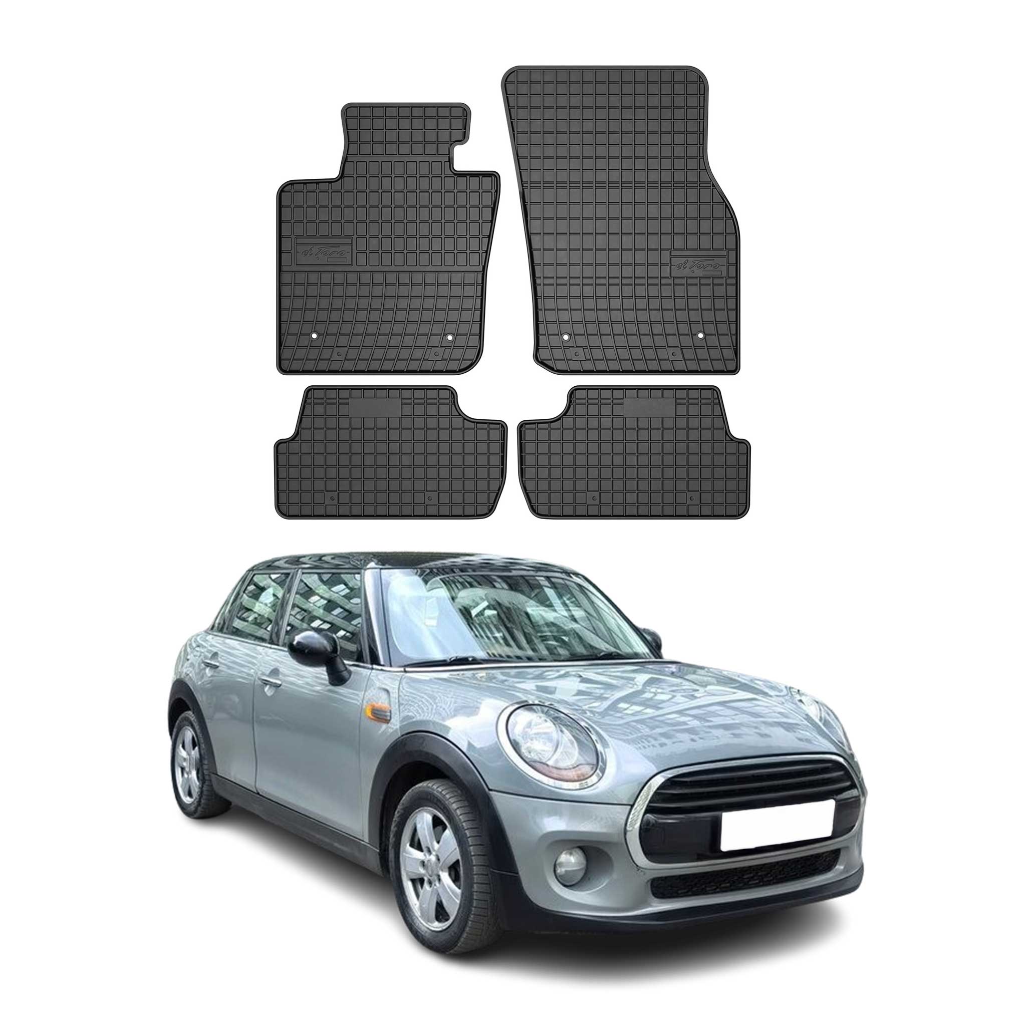 OMAC Alfombrillas De Coche para Mini Cooper S F55 2014-2020 Negro Goma 4Pza