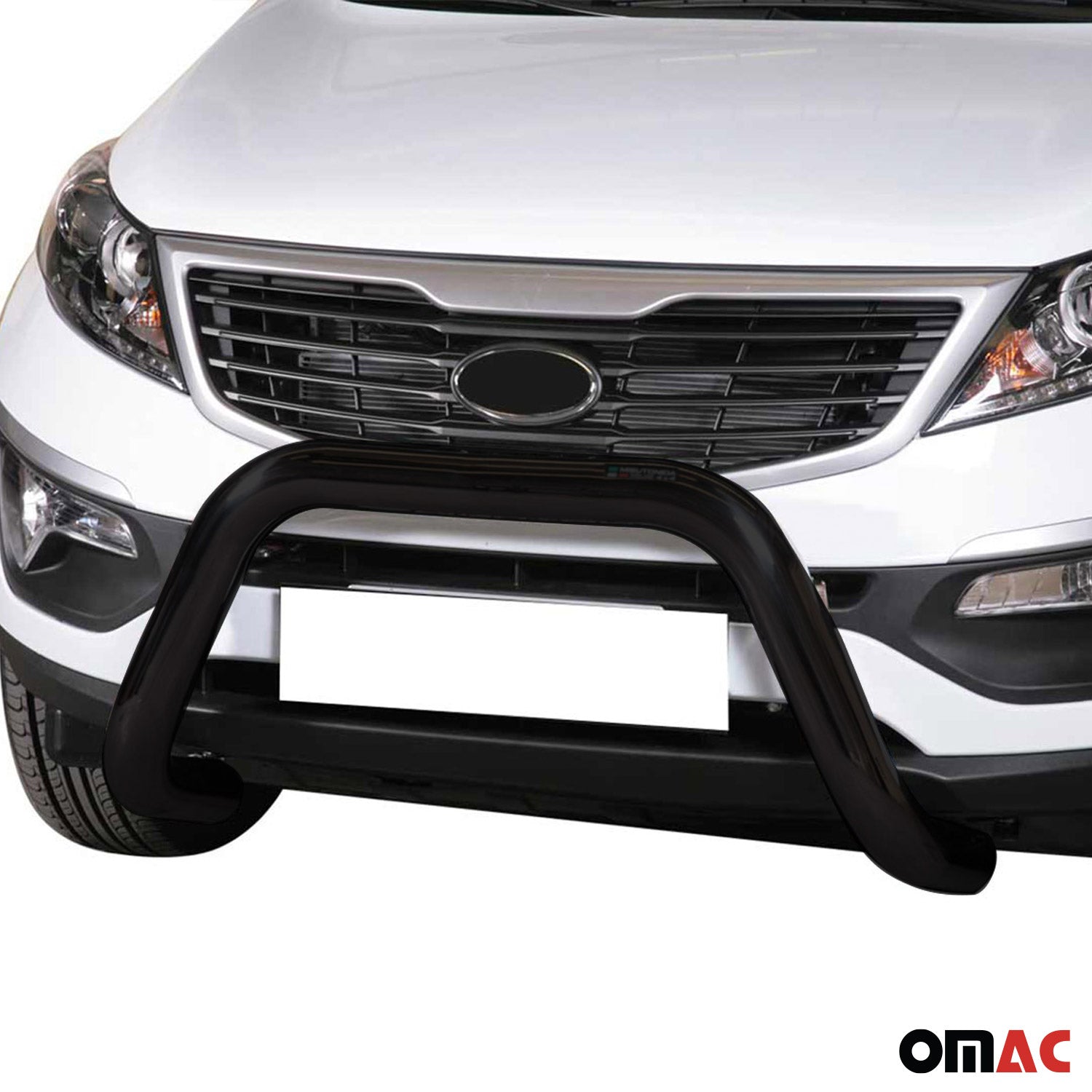 Bull Barra Frontal para Kia Sportage 2010-2015 Negro Brillante Acero 1Pza