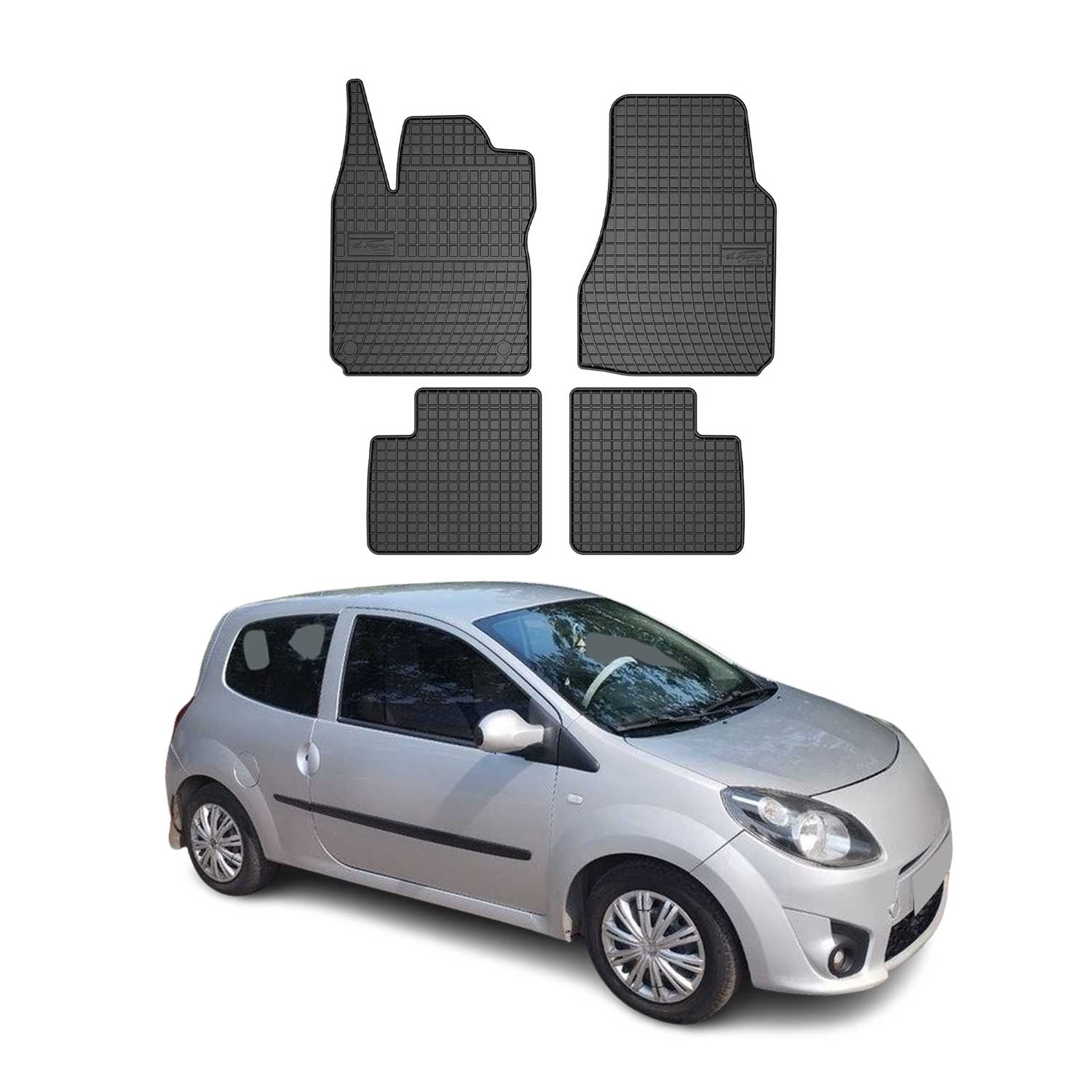 OMAC Alfombrillas De Coche para Renault Twingo 2007-2014 Negro Goma 4Pza