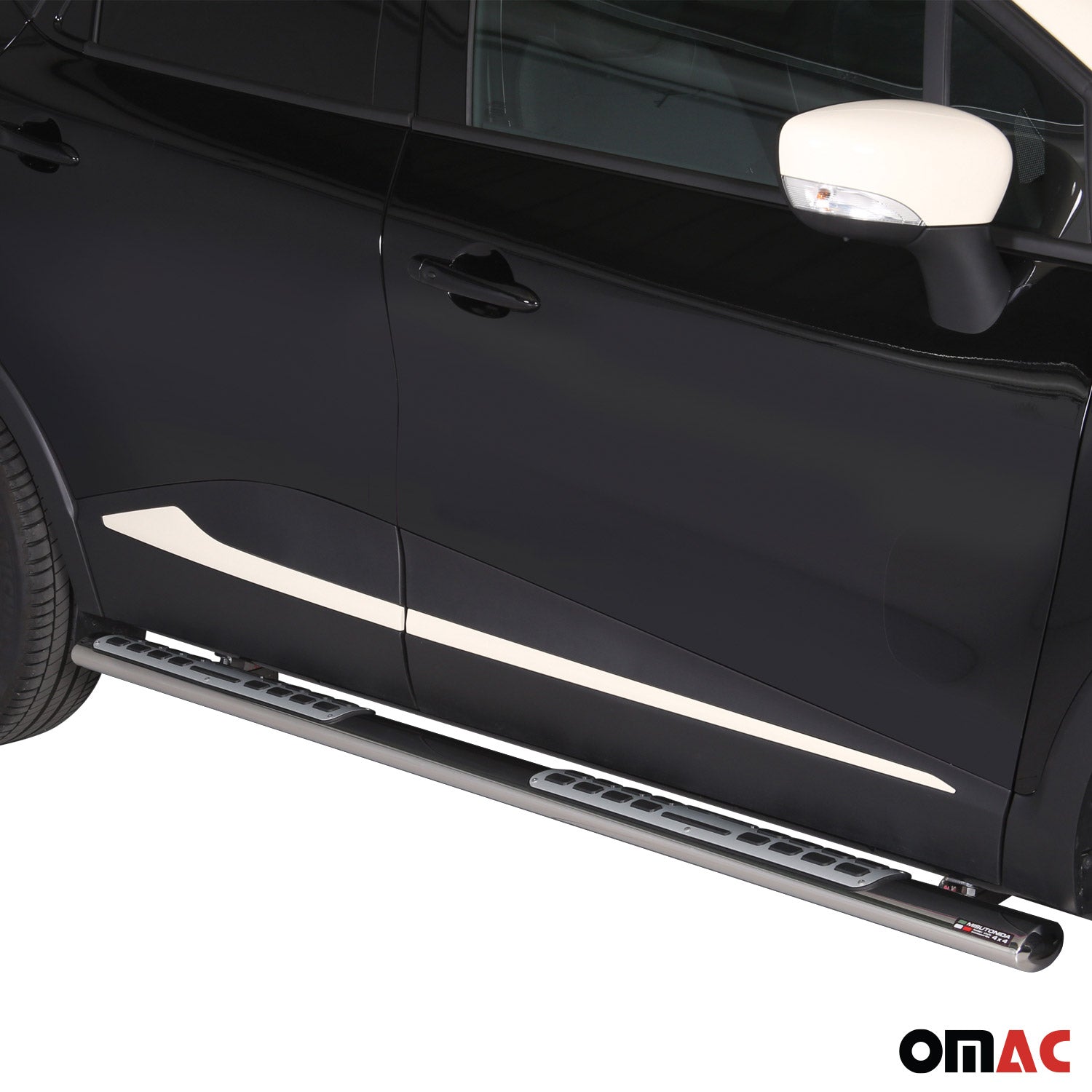 Par de Estribos Barras Laterales para Renault Captur 2013-2017 Plata Acero 2x