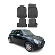 OMAC Alfombrillas De Coche para Mini Cooper 2001-2013 3puertasen Negro TPE 4Pza