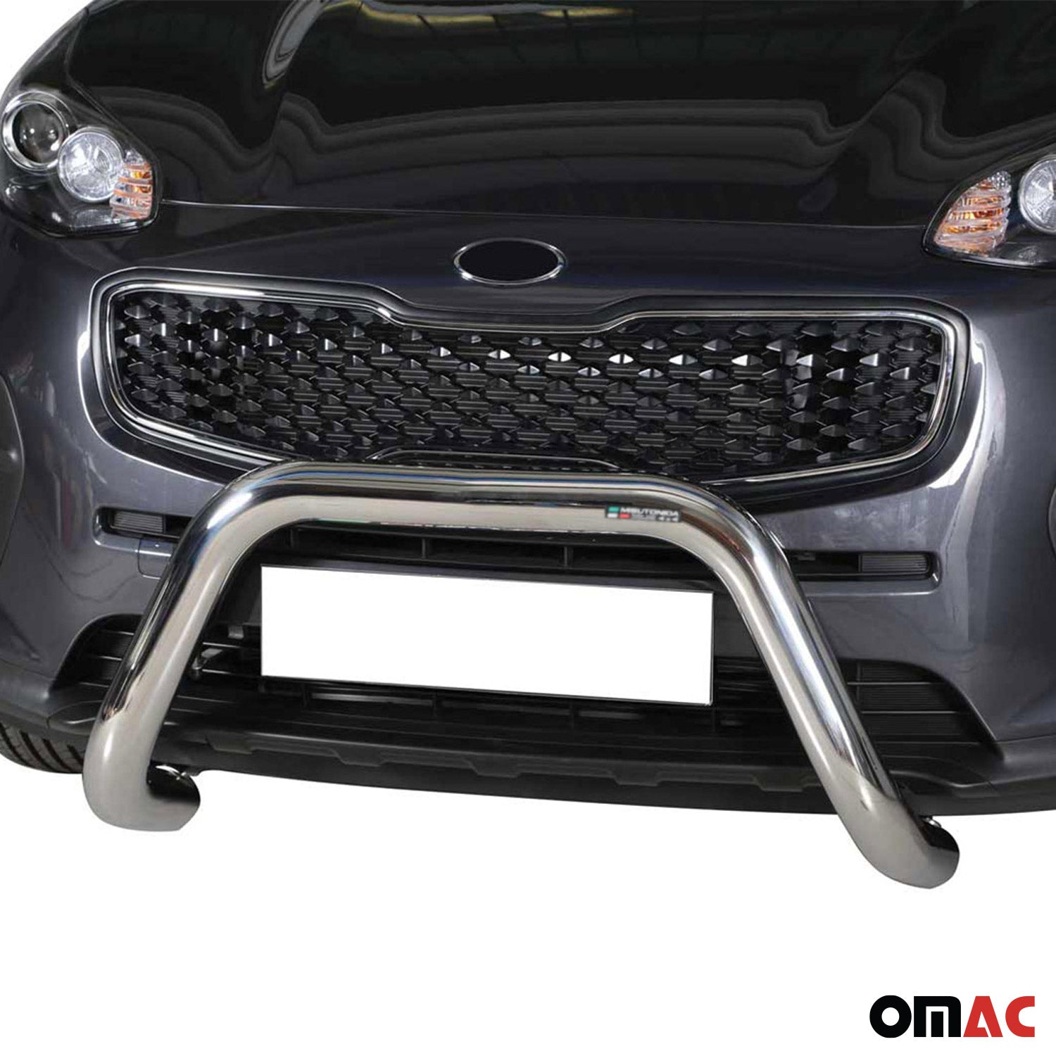 Bull Barra Frontal para Kia Sportage 2016-2018 Plata Brillante Acero 1Pza