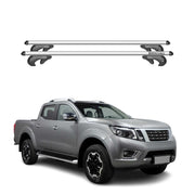 Menabo Barras de Techo Coche Barra para Nissan Navara 2014-2020 Gris Aluminio 2x