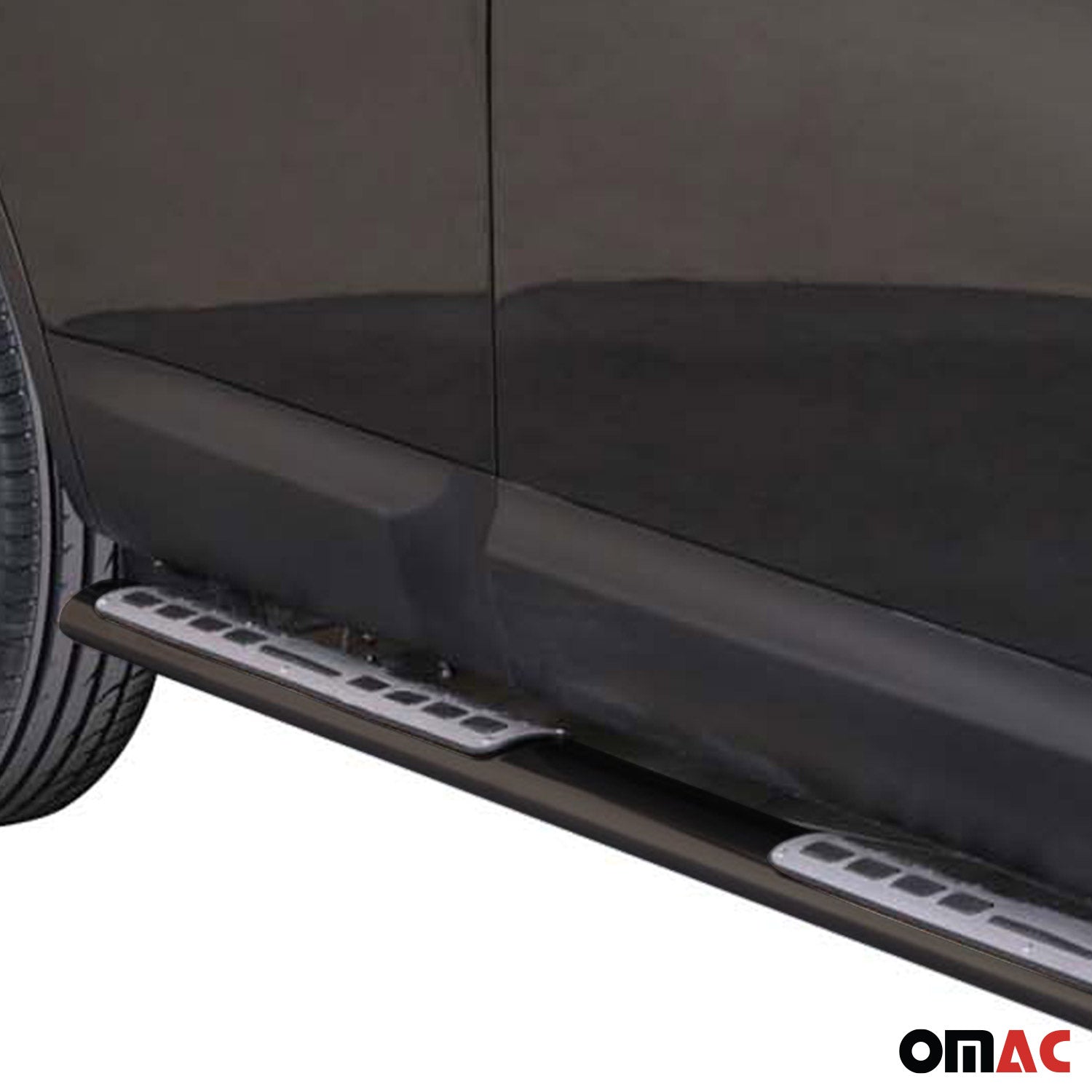 Par de Estribos Barras Laterales para Nissan Qashqai 2010-2013 Negro Acero