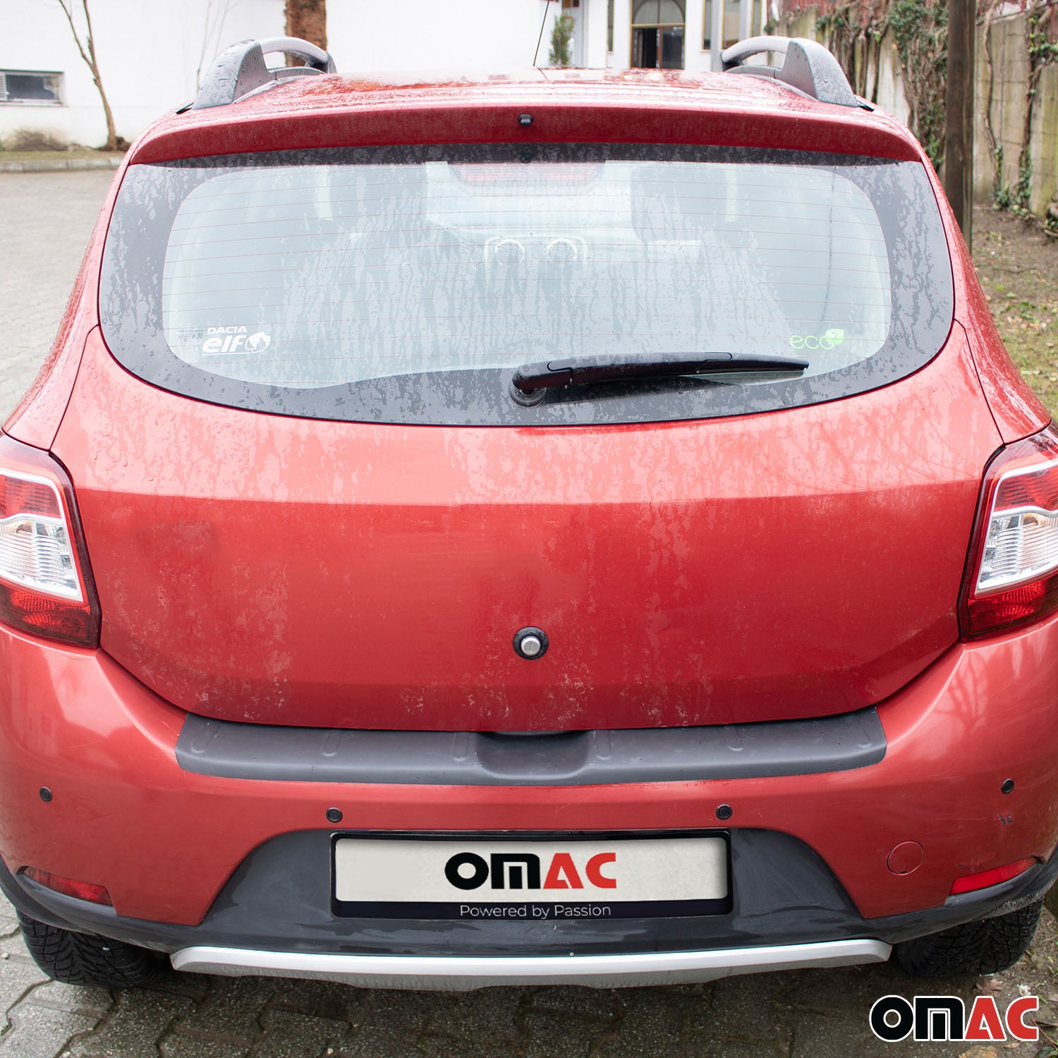 Protector de Parachoques Trasero para Dacia Sandero 2012-2016 Negro Mate ABS