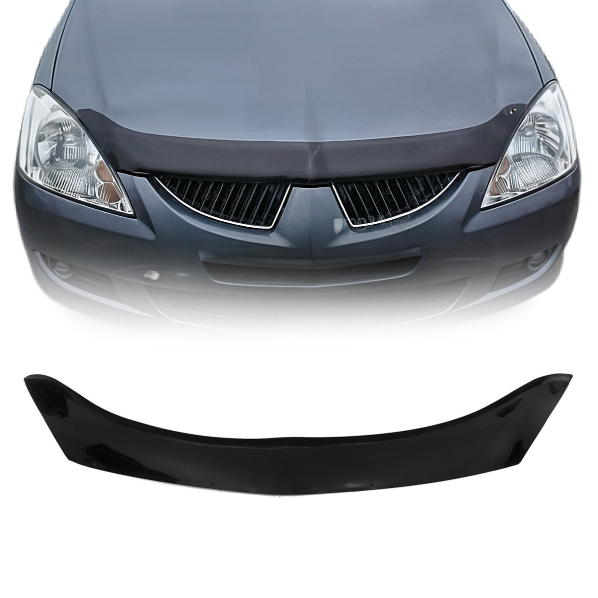 Deflector de Capó para Mitsubishi Lancer 2000-2010 Oscuro Brillante Acrílico