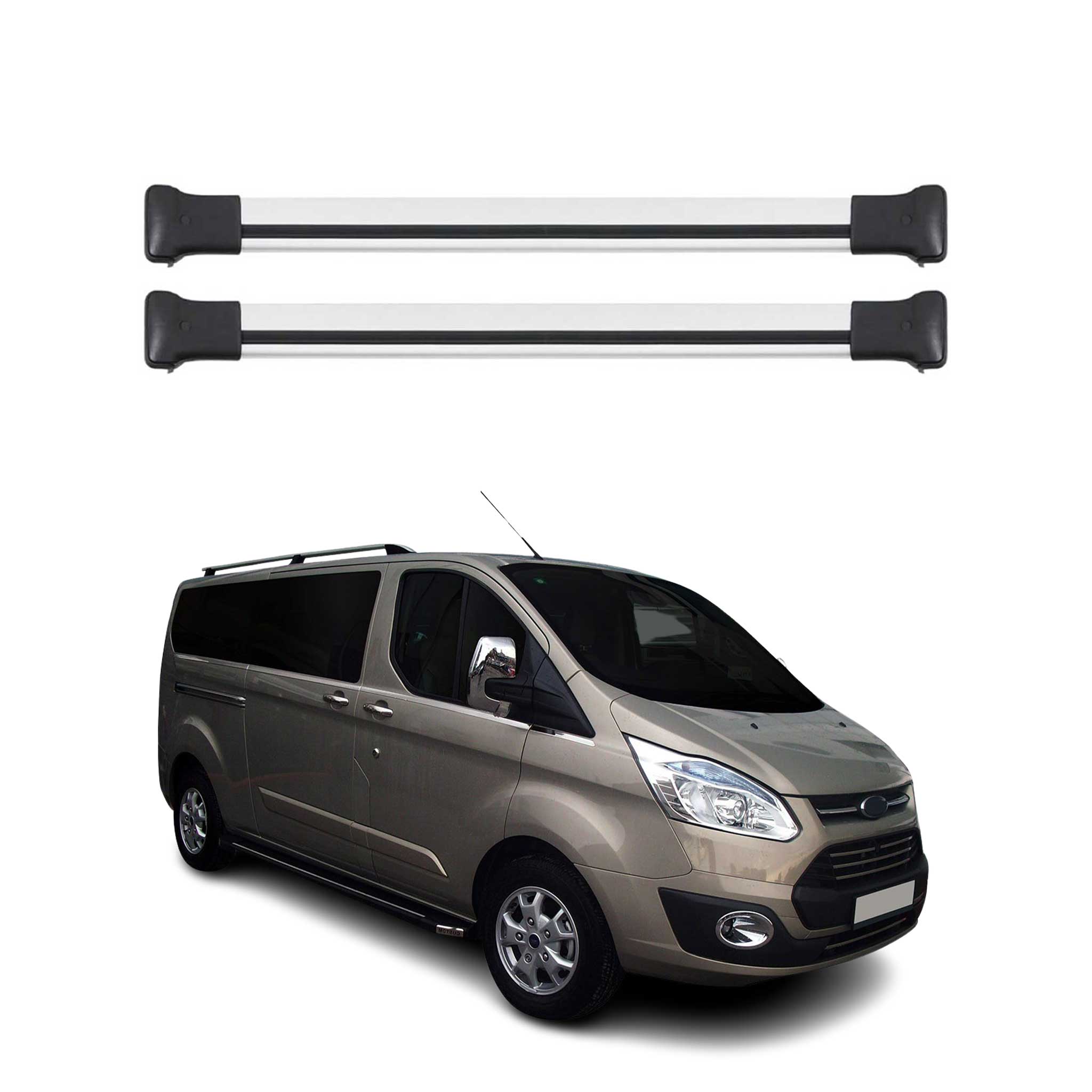 Portaequipajes Barras de Techo para Ford Transit Tourneo Custom 2013-2022 Gris