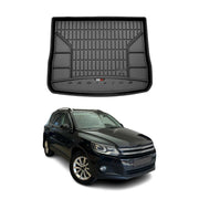 OMAC Premium Bandeja Maletero Alfombrilla para VW Tiguan 2007-2018 Negro TPE