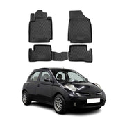 OMAC Alfombrillas De Coche para Nissan Micra 2005-2010 Negro Goma TPE 4Pza
