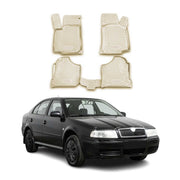 OMAC Alfombrillas De Coche para Skoda Octavia 1996-2004 Beige Goma TPE 4Pza