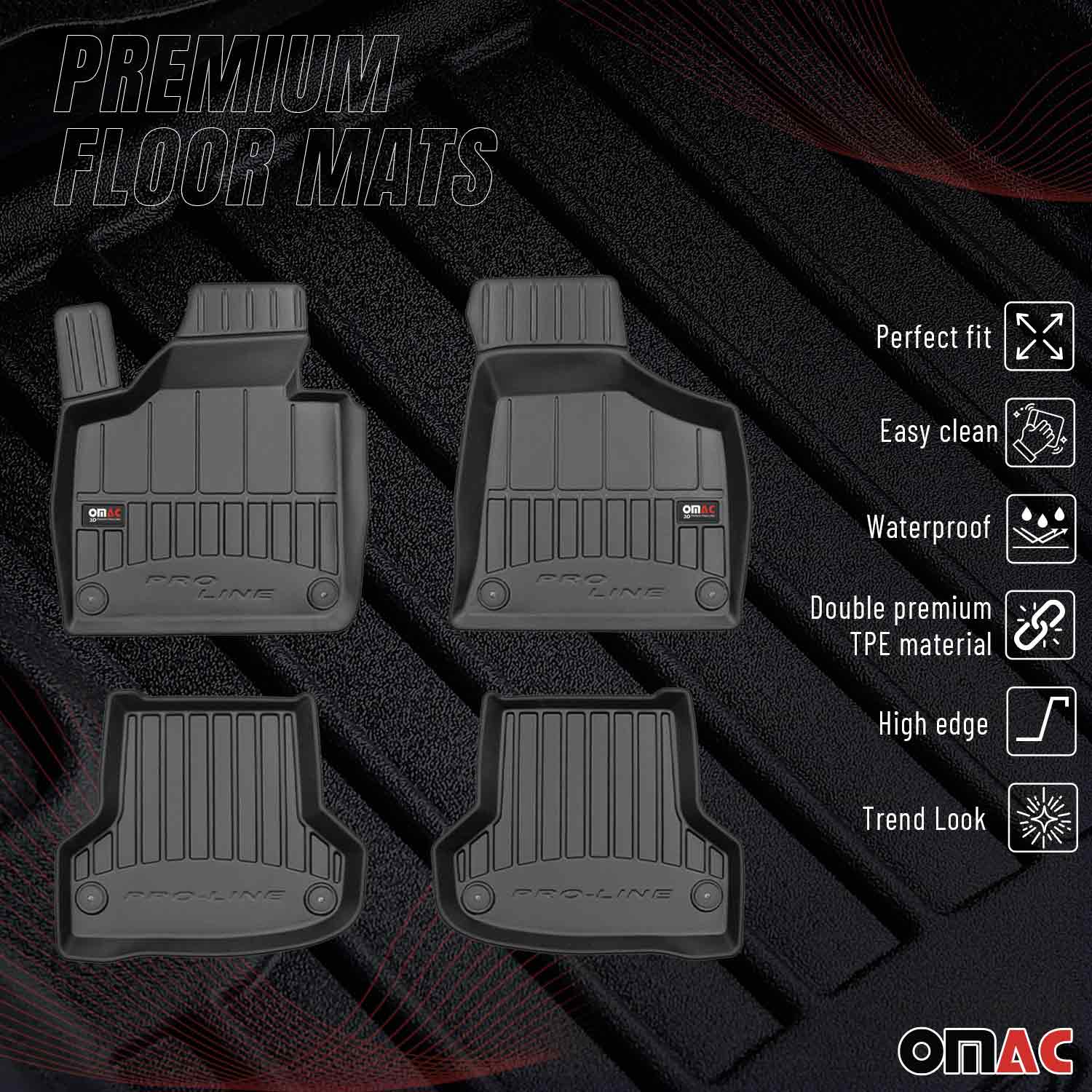 OMAC Premium Alfombrillas De Coche para Porsche Taycan 2019-2024 TPE Goma 4x