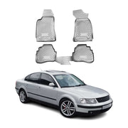 OMAC Alfombrillas De Coche para VW Passat B5 1996-2005 Gris Goma TPE 4Pza