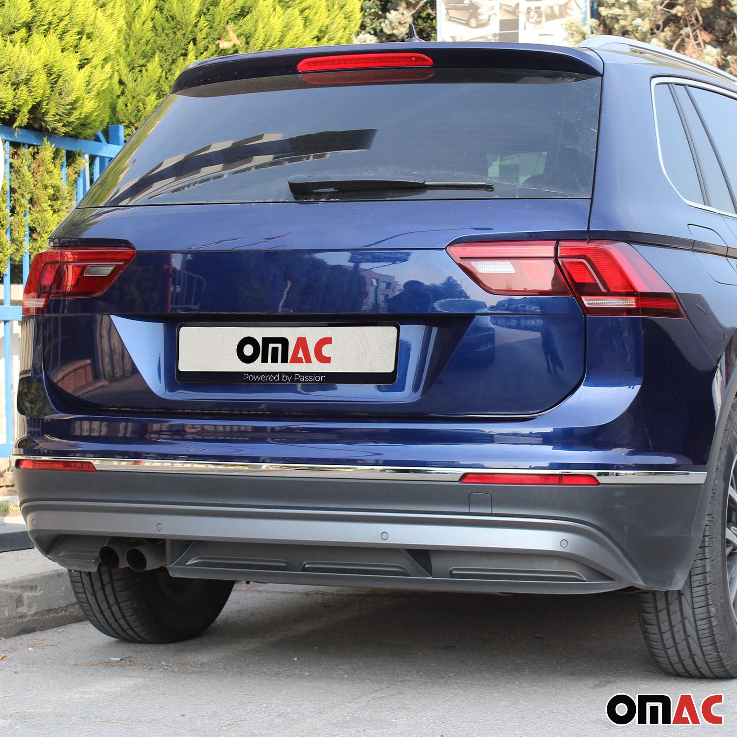 Embellecedor de Portón Trasero para VW Tiguan 2016-2020 Plata Brillante Acero 3x