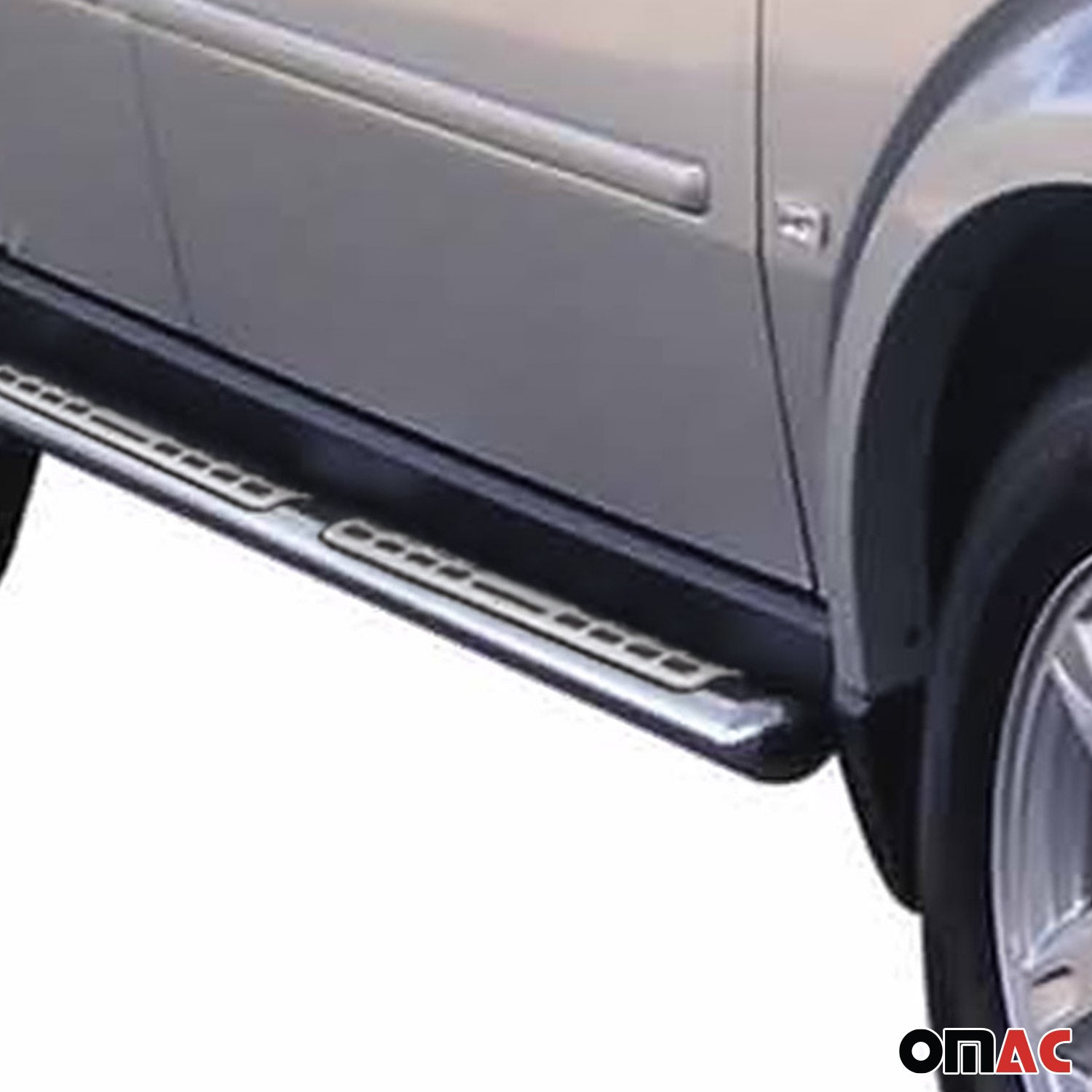 Par de Estribos Barras Laterales para Dodge Nitro 2006-2011 Plata Acero 2x