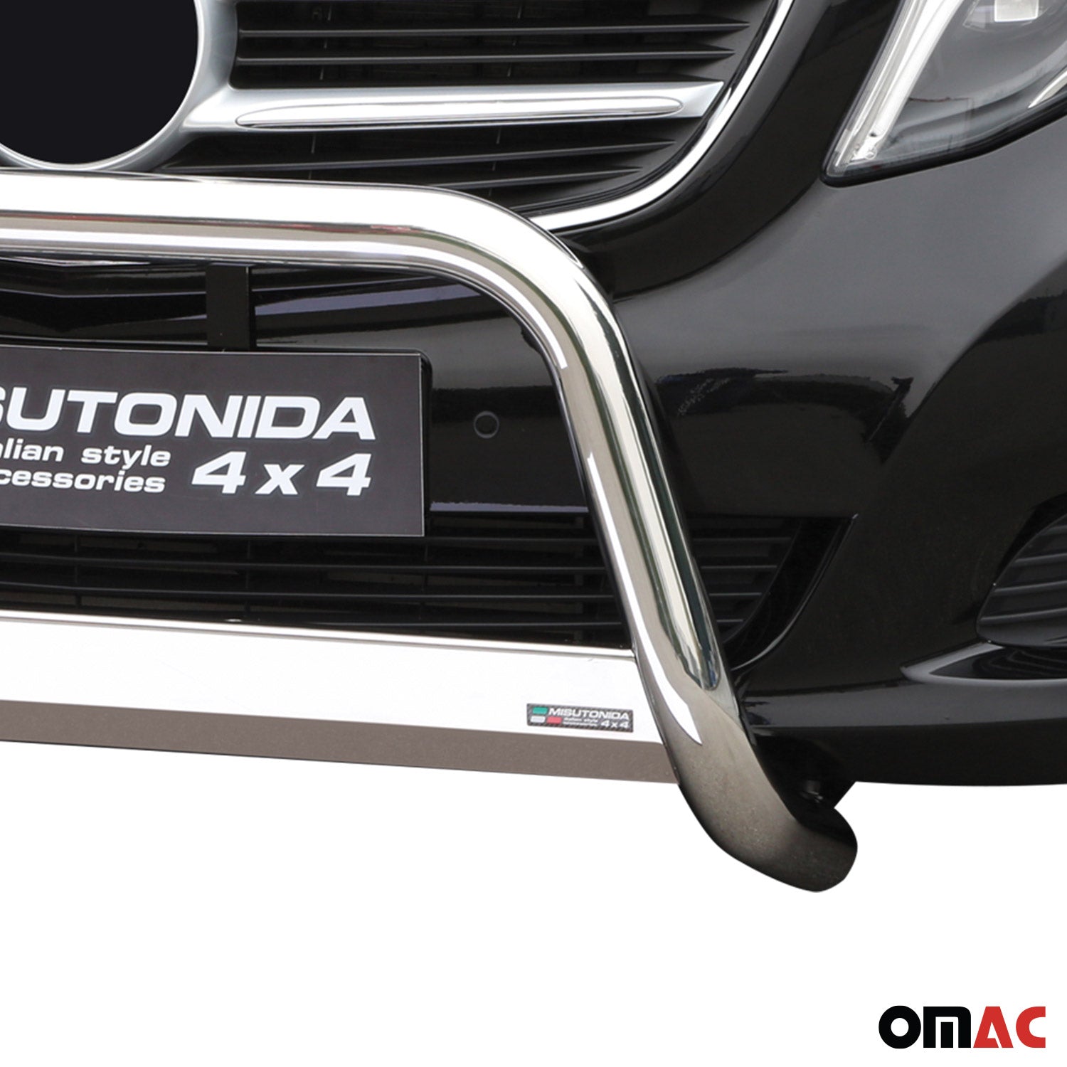 Bull Barra Frontal para Mercedes V Class 2014-2019 Plata Brillante Acero 1Pza