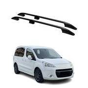 Rieles & Barras de Techo para Peugeot Partner Tepee 2008-2018 Negro Aluminio 2x