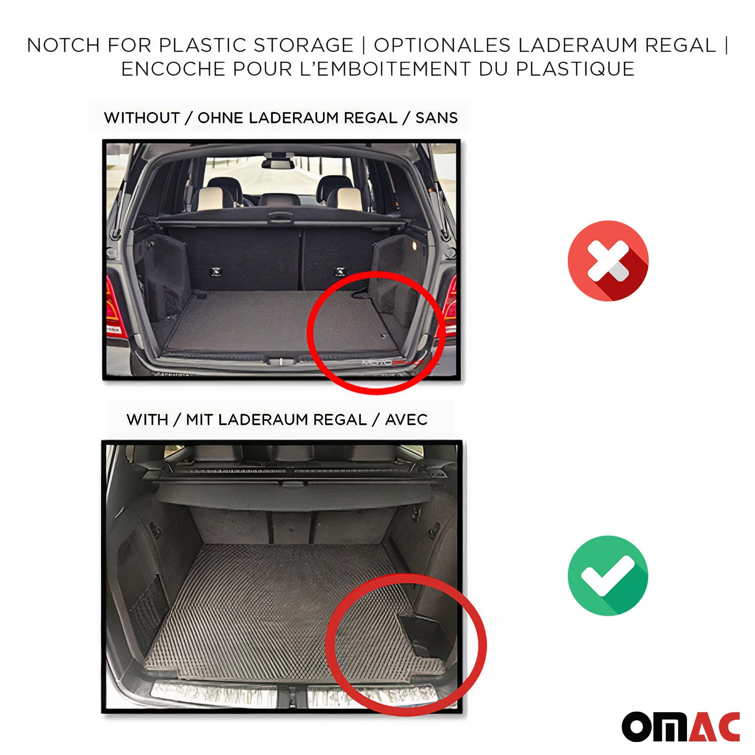 OMAC Premium Bandeja Maletero Alfombrilla para Mercedes GLA X156 2013-2019 TPE