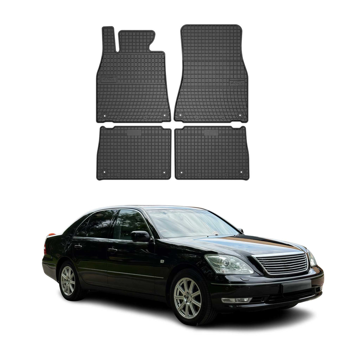 OMAC Alfombrillas De Coche para Lexus LS 2000-2016 Negro Goma 4Pza