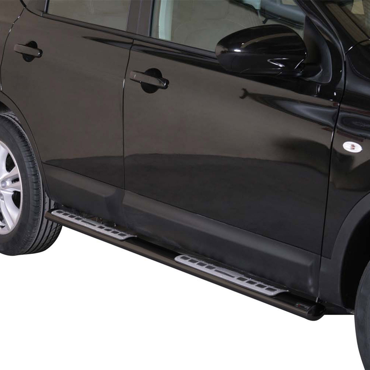 Par de Estribos Barras Laterales para Nissan Qashqai 2010-2013 Negro Acero