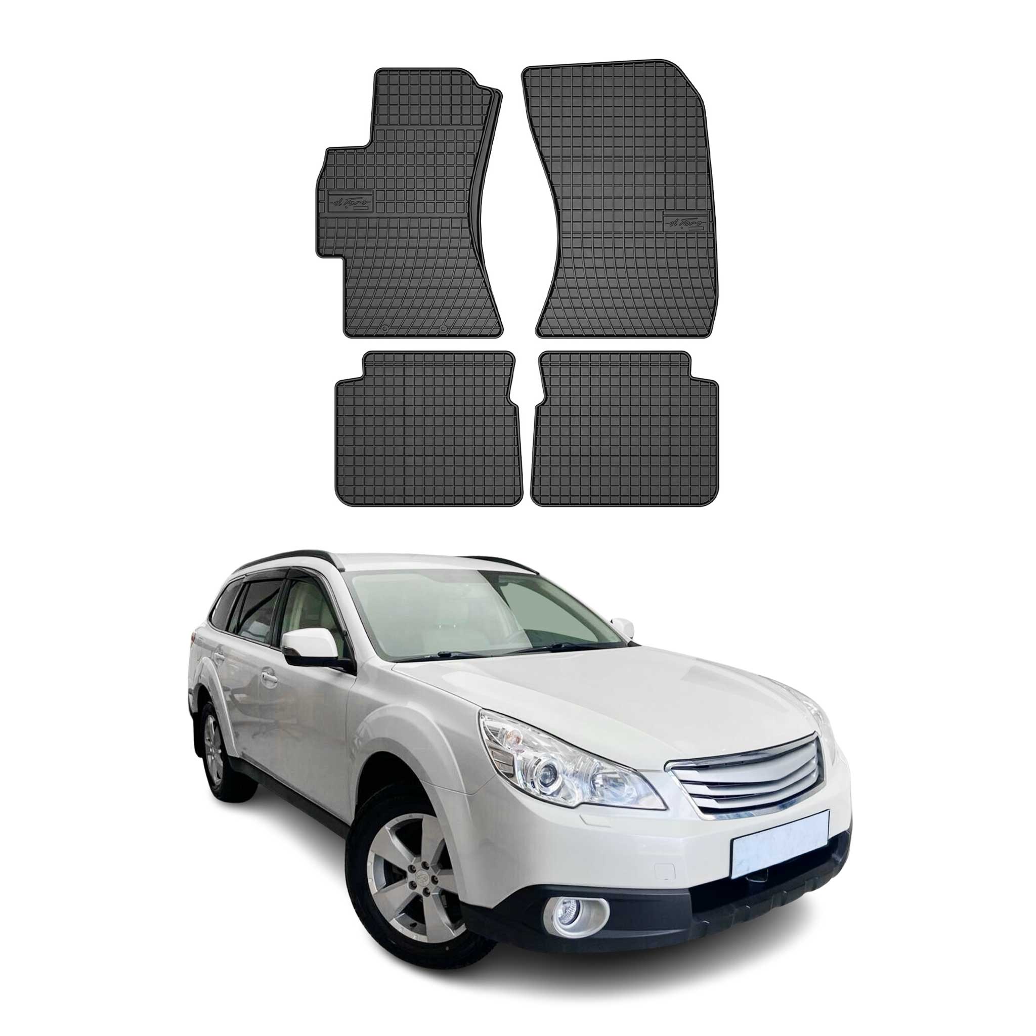 OMAC Alfombrillas De Coche para Subaru Outback 2009-2014 Negro Goma TPE 4Pza