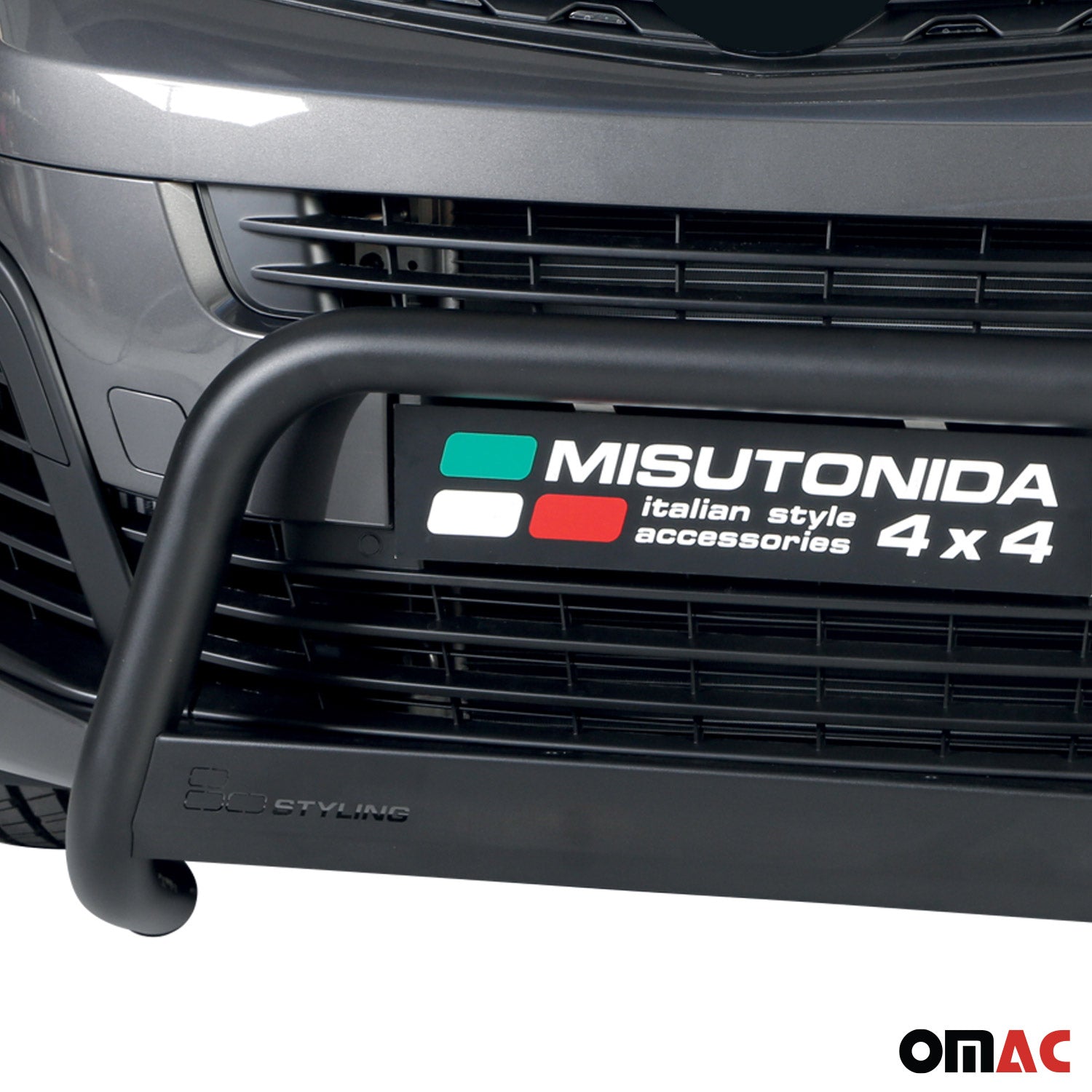 Bull Barra Frontal para Opel Zafira Life 2020-2025 Negro Brillante Acero 1Pza