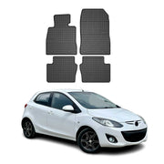 OMAC Alfombrillas De Coche para Mazda 2 2014-2025 Negro Goma 4Pza