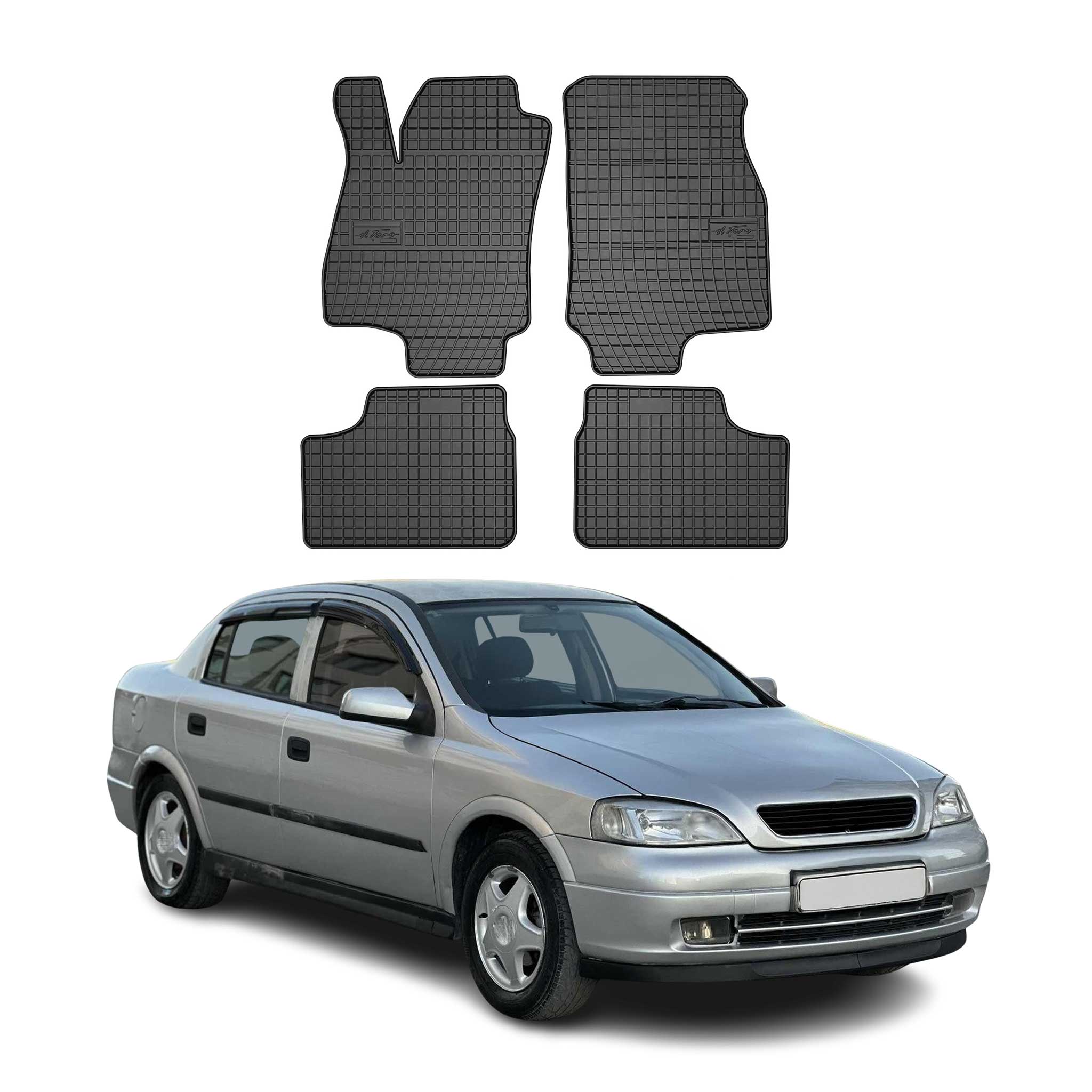 OMAC Alfombrillas De Coche para Opel Astra G 1998-2009 Negro Goma 4Pza