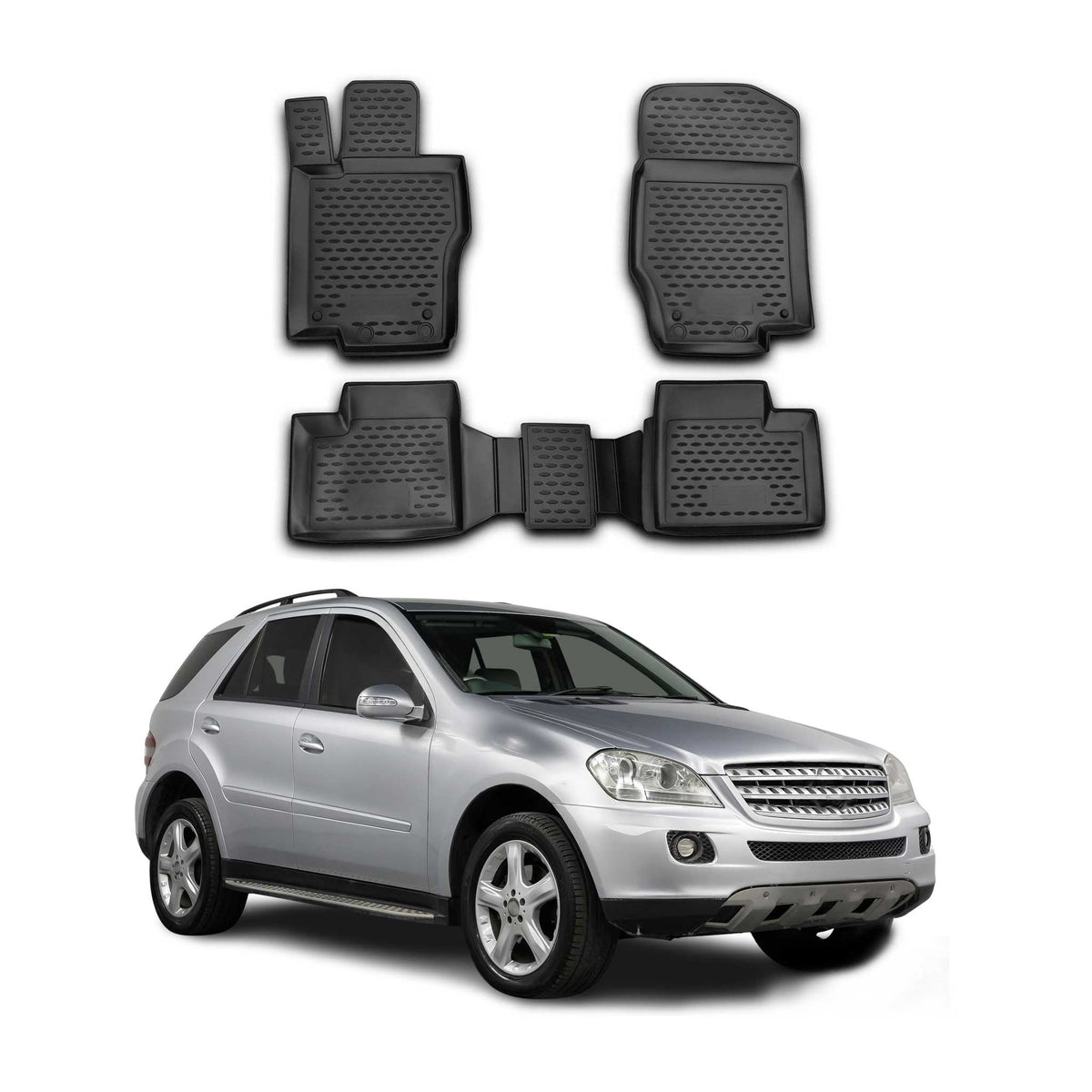 OMAC Alfombrillas De Coche para Mercedes M Class W164 2005-2011 Negro TPE 4Pza