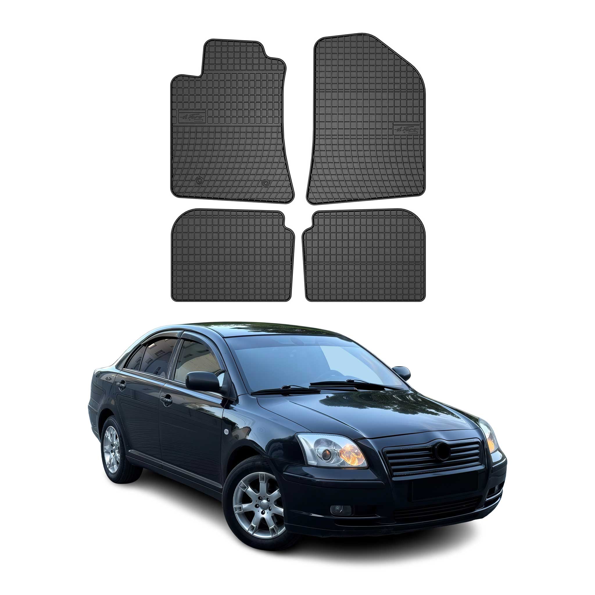 OMAC Alfombrillas De Coche para Toyota Avensis 2003-2009 Negro Goma 4Pza