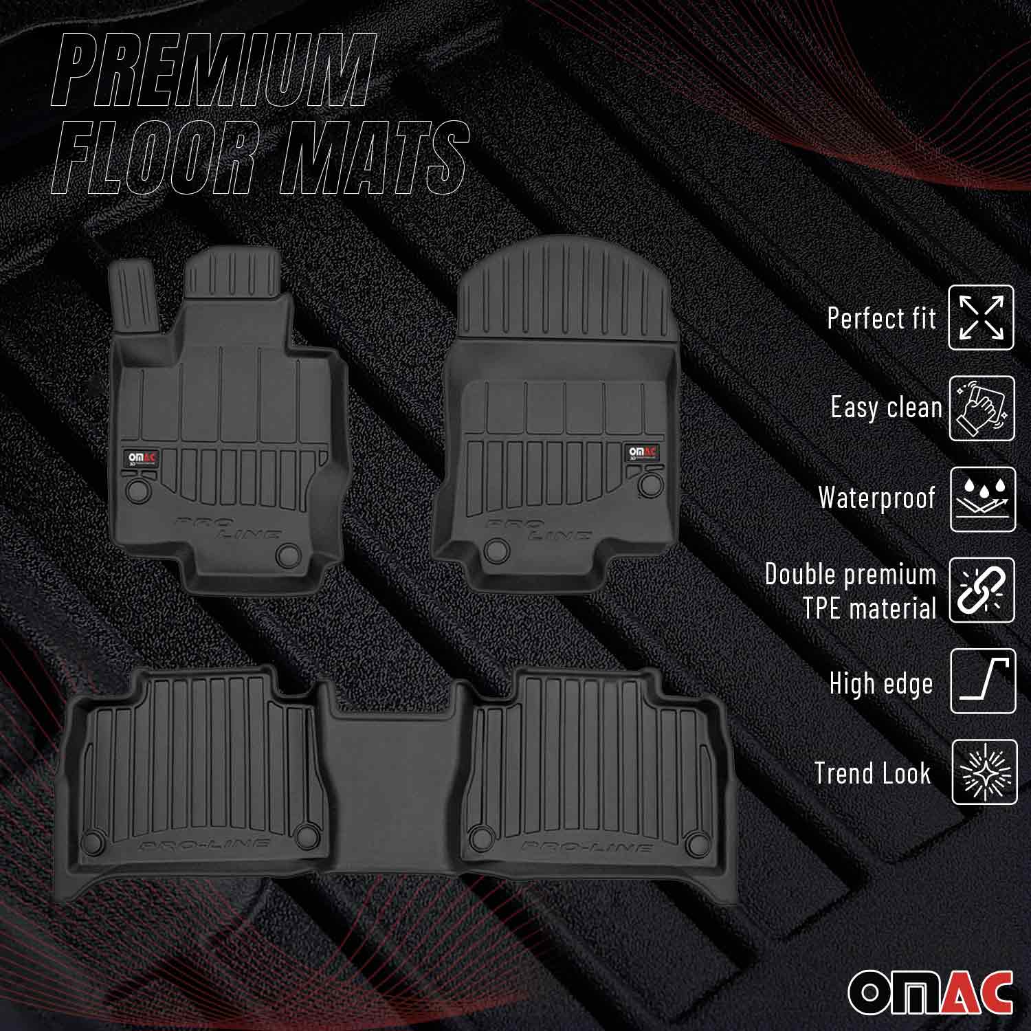 OMAC Premium Alfombrillas De Coche para Mercedes GLE Cupé C167 2020-2024 Goma 3x