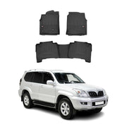 OMAC Premium Alfombrillas Coche para Toyota Land Cruiser J120 2002-2010 TPE 3x