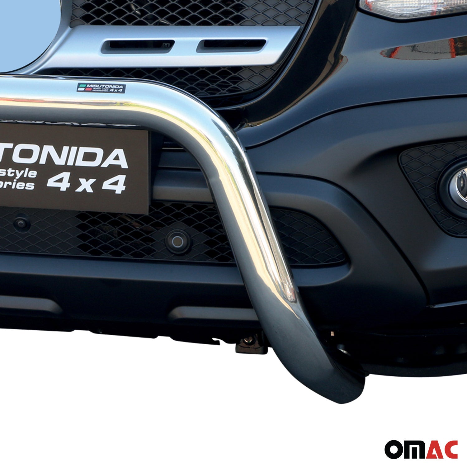 Bull Barra Frontal para Mercedes X Class 2017-2020 Plata Brillante Acero