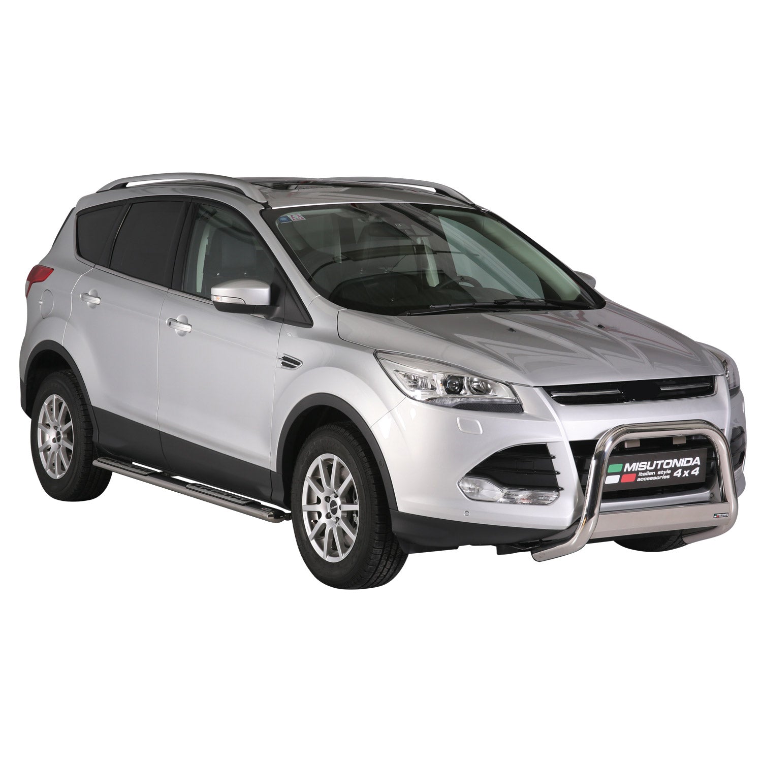 Par de Estribos Barras Laterales para Ford Kuga 2013-2016 Plata Acero 2x