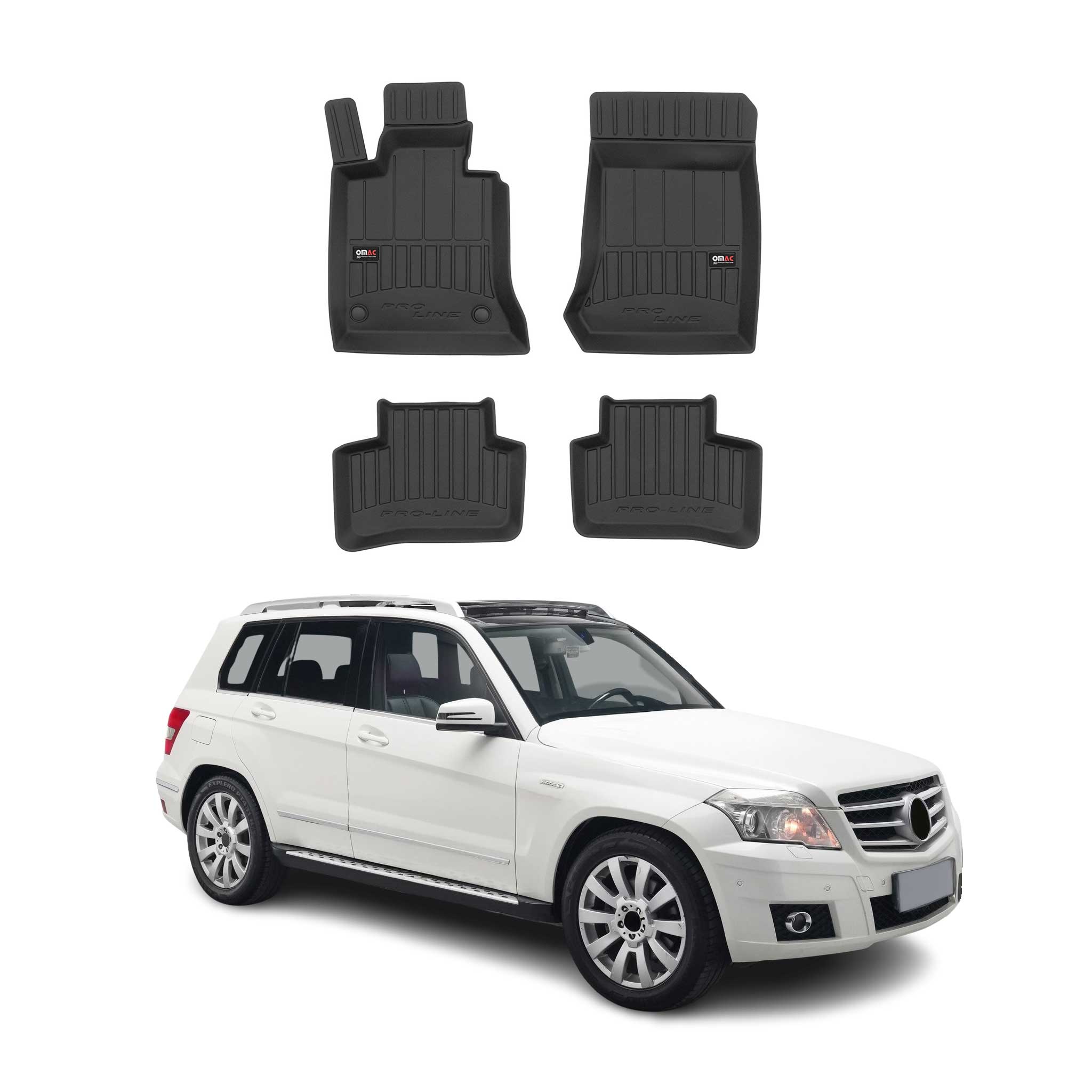 OMAC Premium Alfombrillas De Coche para Mercedes GLK Class X204 2008-15 Goma 4x