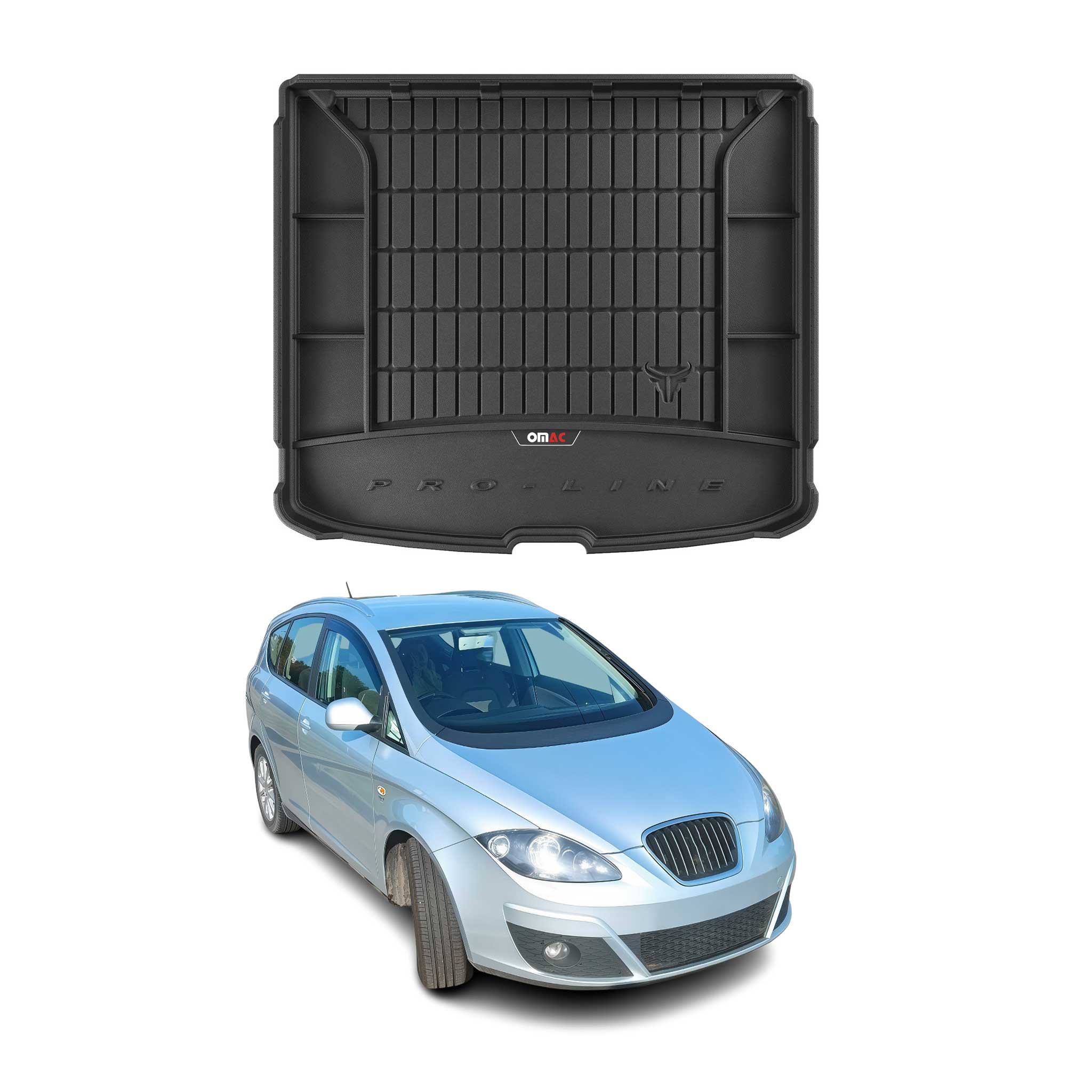 OMAC Premium Bandeja Maletero Alfombrilla para Seat Altea XL 2004-2015 Negro TPE