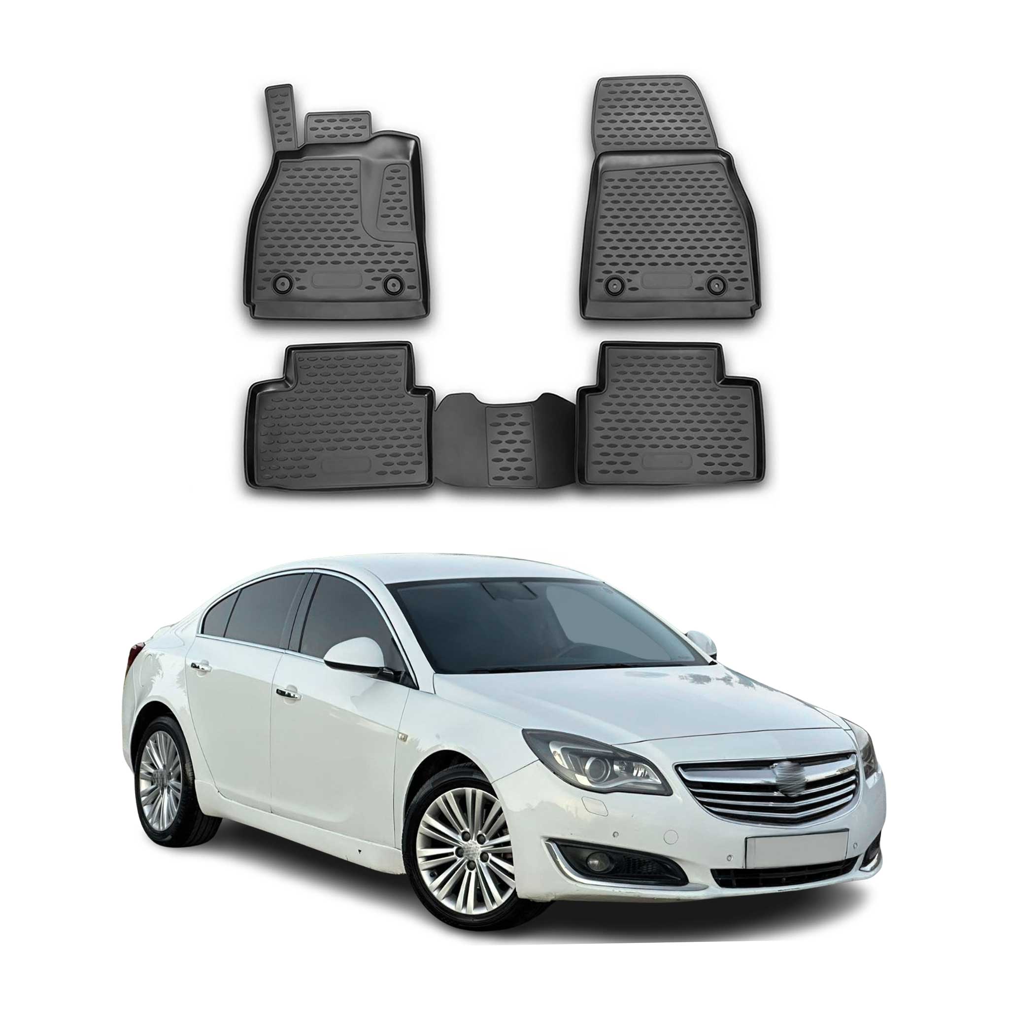 OMAC Alfombrillas De Coche para Opel Insignia 2008-2017 3D Negro Goma 4Pza
