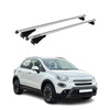 Menabo Barras de Techo Coche Baca para Fiat 500X 2014-2016 Gris Aluminio 2Pza