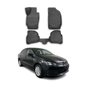 OMAC Alfombrillas De Coche para VW Polo Sedán 2010-2020 Negro Goma TPE 4Pza