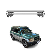 Menabo Barras de Techo Baca para Mitsubishi Pinin 1998-2007 Gris Aluminio 2Pza
