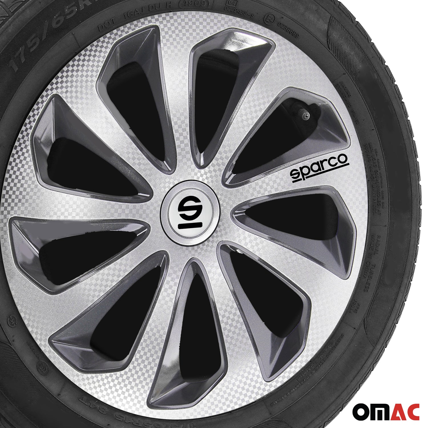 Sparco Tapacubos 16" pulgadas Universal Plata Carbono Gris ABS