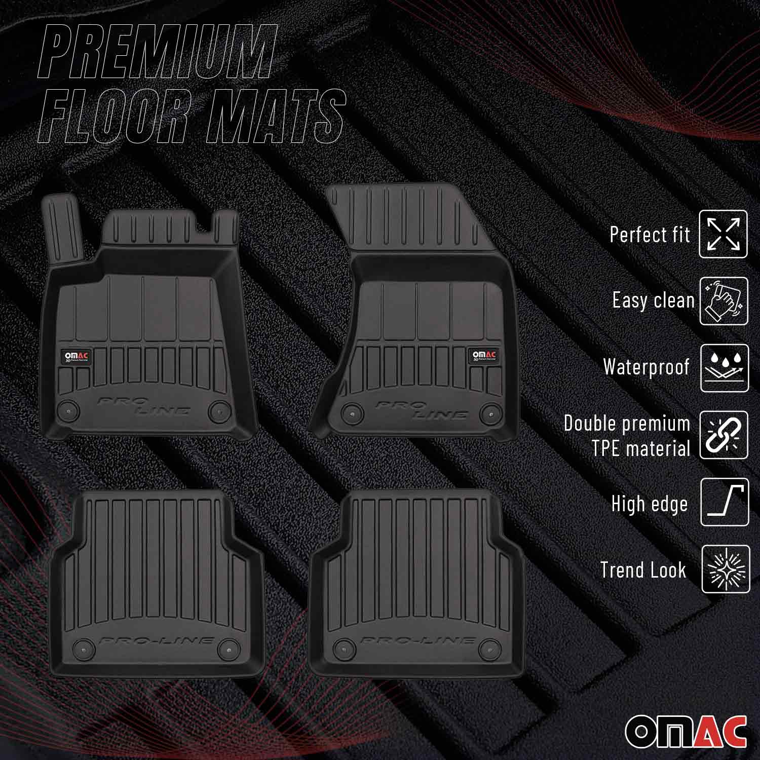 OMAC Premium Alfombrillas De Coche para Audi A8 Standart 2009-2018 TPE Goma 4x