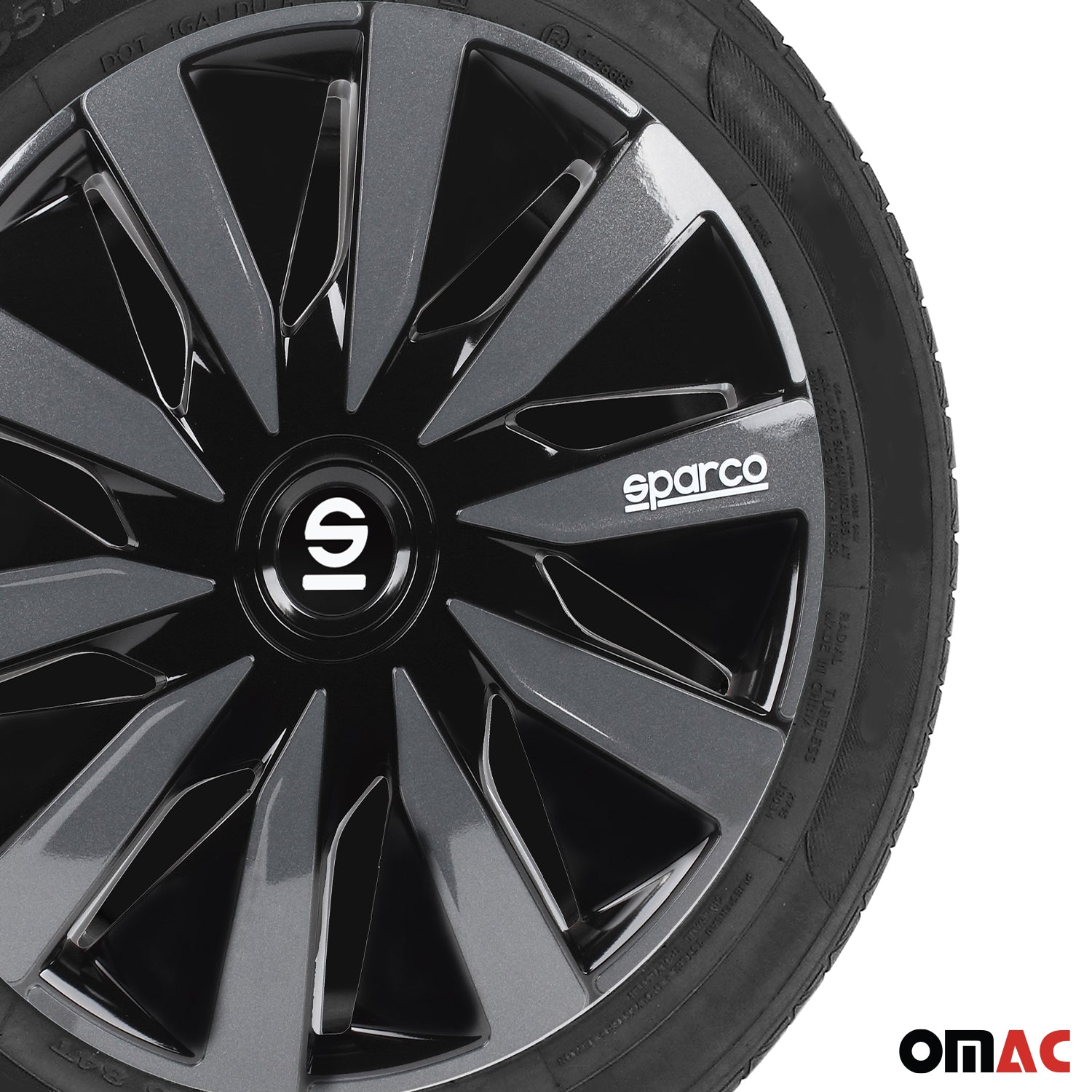 Sparco Lazio Tapacubos 14 Pulgadas Universal Gris Negro ABS Plástico