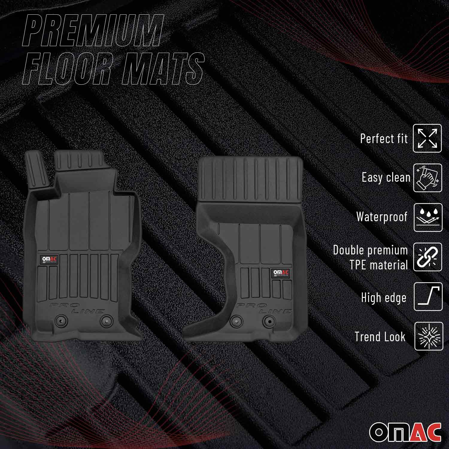 OMAC Premium Alfombrillas De Coche para Mazda MX-5 2015-2025 Negro TPE Goma 2Pza